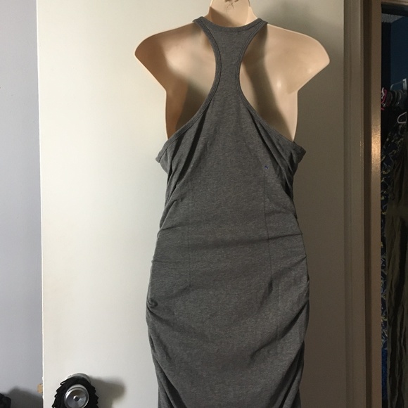 KIT AND ACE Grey Stretch Modal Racerback Ruched Dress M - Picture 5 of 7